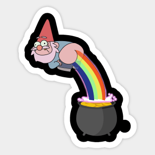 Rainbow Pooping Gnome Sticker
